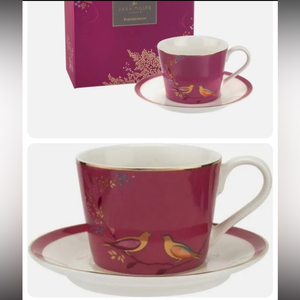 Two portmeirion cups and one saucer . NEW